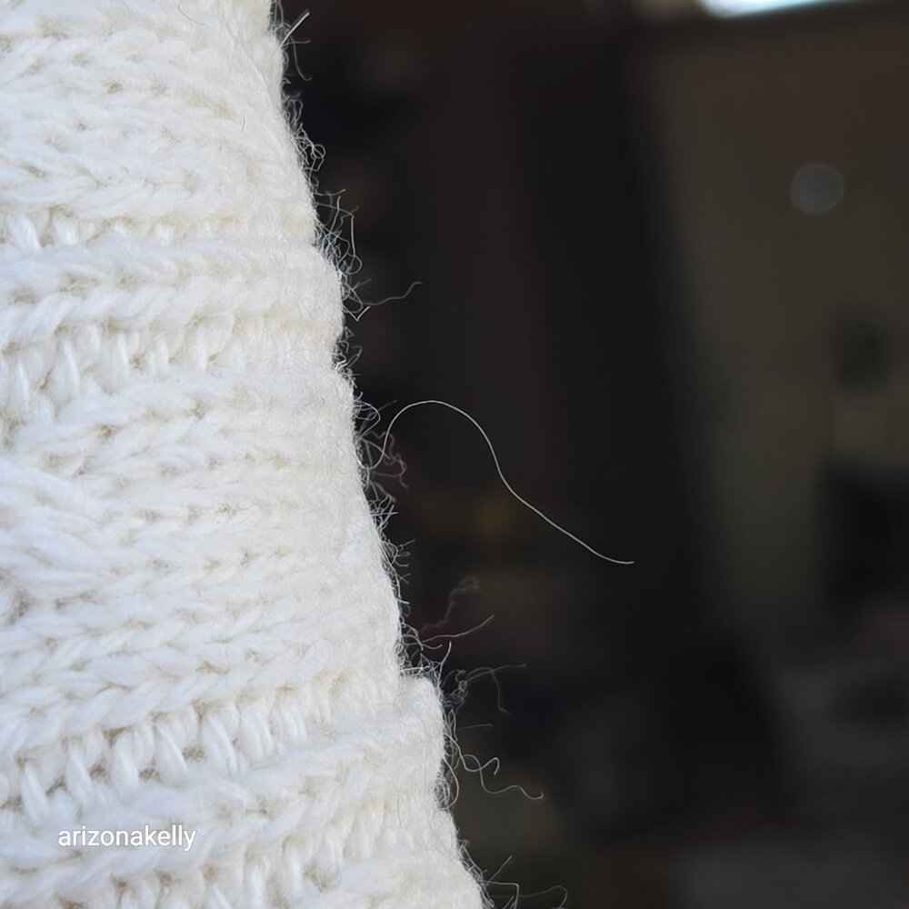 Wool or Wool Blend Cable Knit Ivory Scarf - Picture 15 of 15